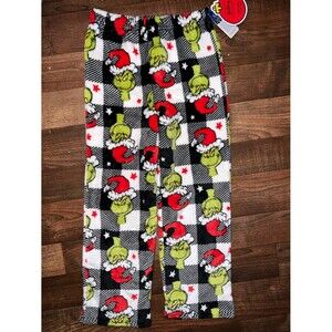 Komar Kids Grinch Plaid Fleece Pajama Pants - Green, Red, Black, White